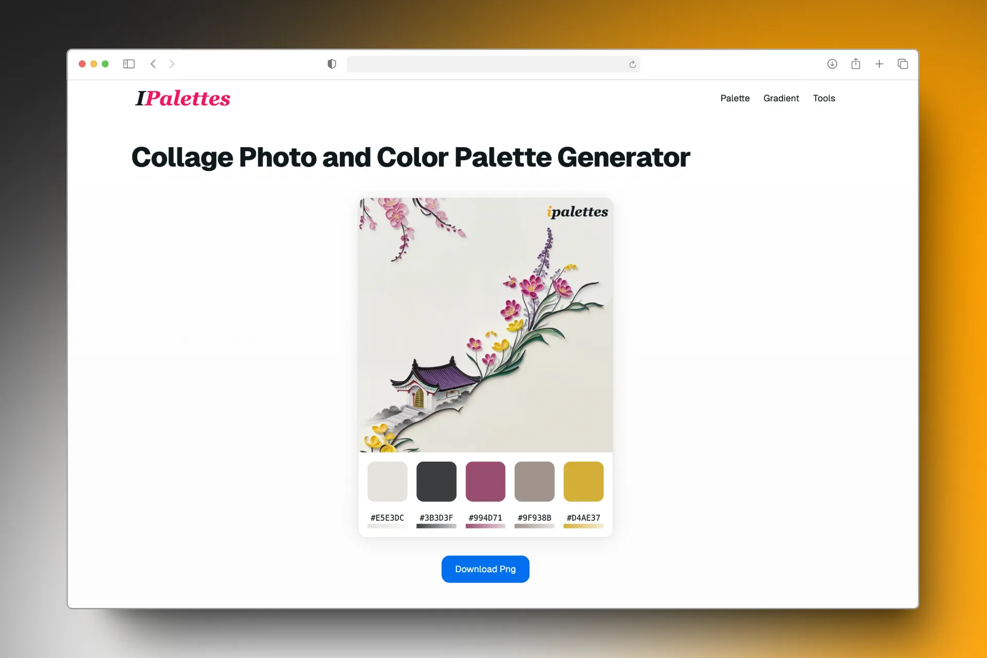 Collage Photo and Color Palette Generator