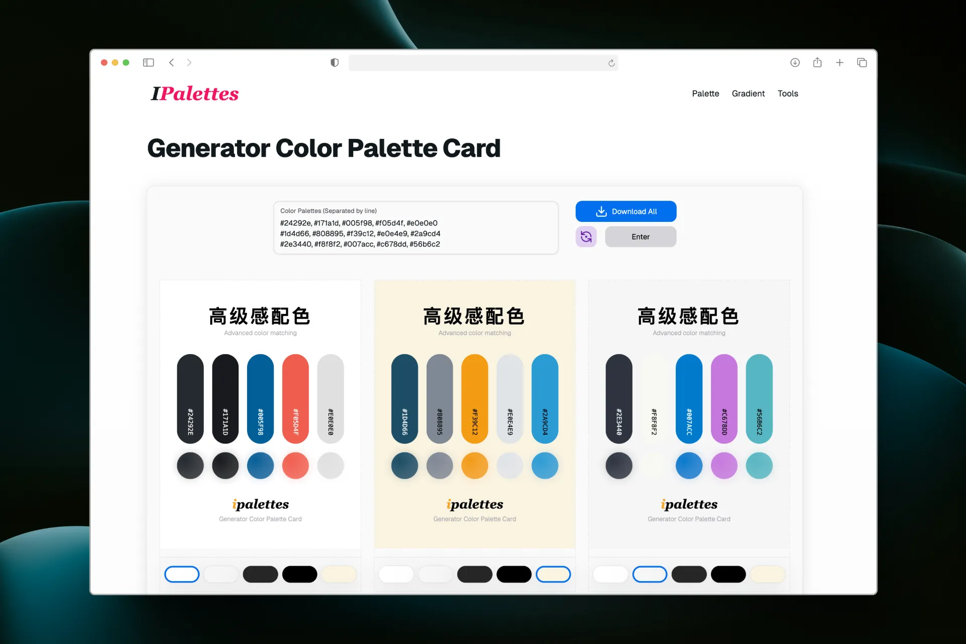 Generator Color Palette Card